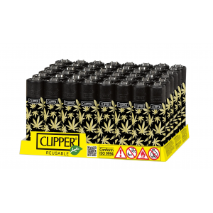 Clipper Classic Lighters - Golden Leaves - (Display of 48)